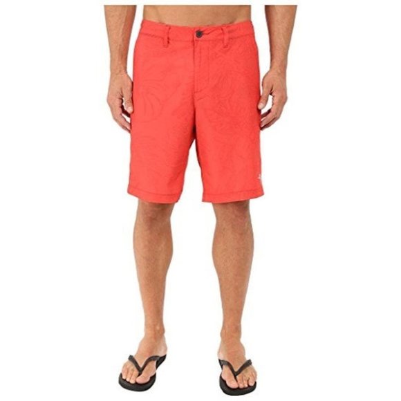 TOMMY BAHAMA  Cayman Fairweather Fronds 9-Inch Swim Trunks Red Cherry ( 38 ) - Picture 1 of 1